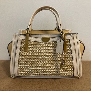 Coach Dreamer 21 in raffia / tan / white